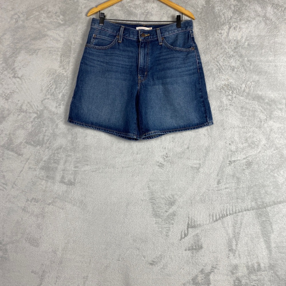 Levis 94 Baggy Shorts Womens 29 Medium Wash Denim High Rise 001J0-0004‎ Blue